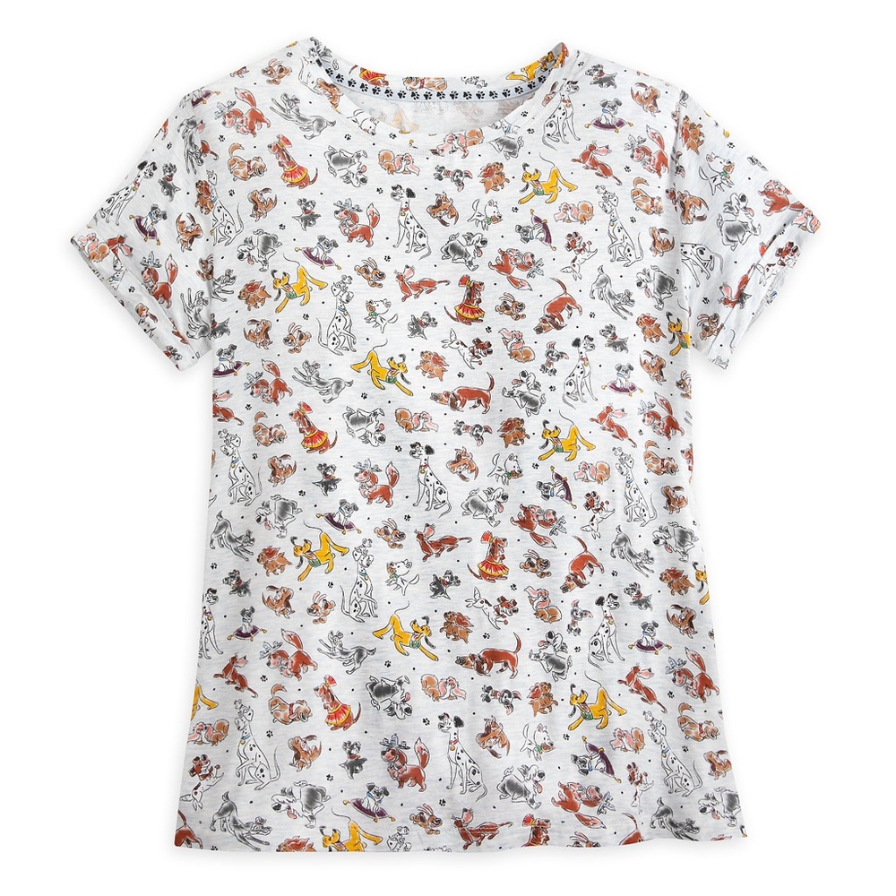 Disney Parks Reigning Dogs Women’s Short Sleeve Tee shirt XS Pluto Percy Lady